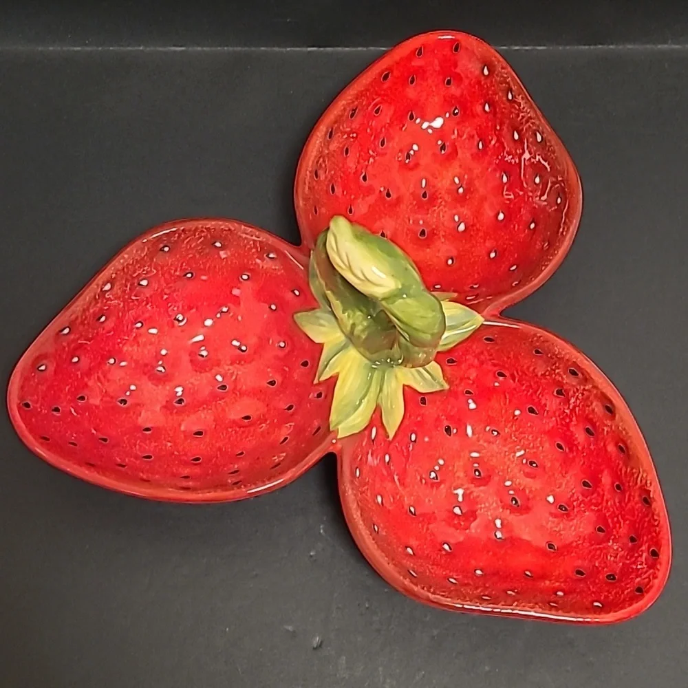 Vintage | Pier 1 Imports Straberry Trio Dish Serving Tray
